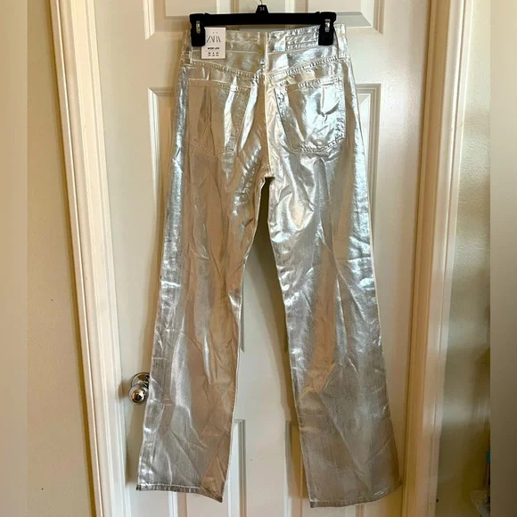 Zara Silver Washed Pants - Picture 2 of 7